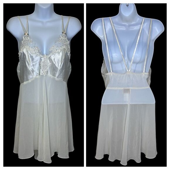 california dynasty Other - Vintage California Dynasty Elegant Ivory Cream Lace Chemise Applique Detail L